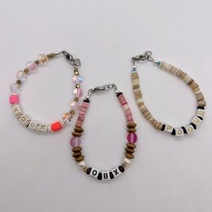 OBX handmade beaded bracelet set of 3